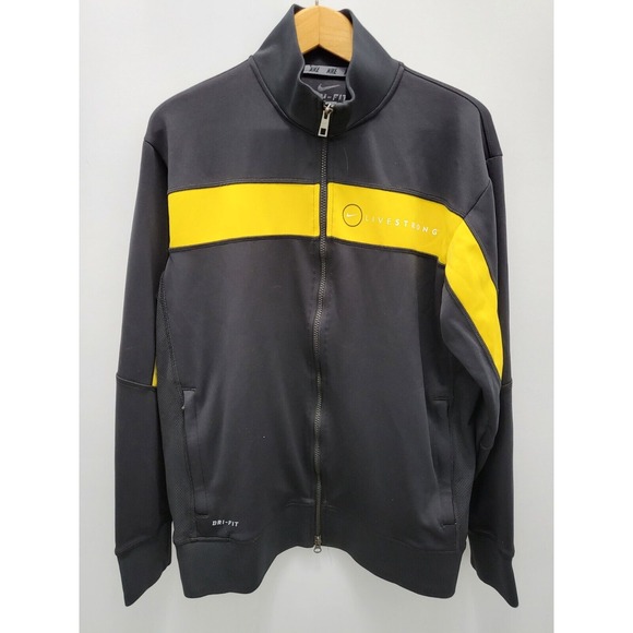 Nike Livestrong Track‎ Jacket Mens M Full Zip Dri-Fit Black 431898-011 - Picture 1 of 12